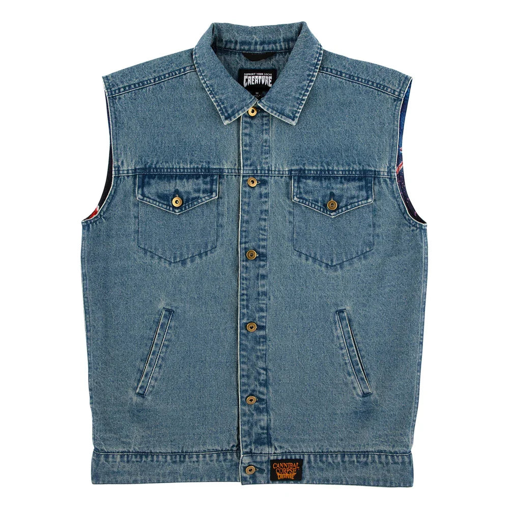 Creature x Cannibal Corpse Denim Vest - Light Denim