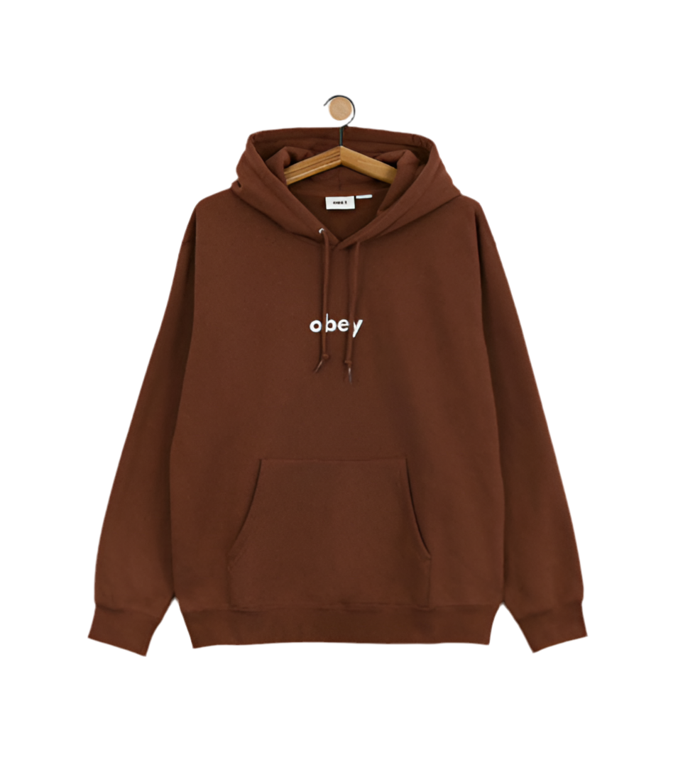 Obey 'Lowercase Embroidered' Hoodie – Sepia