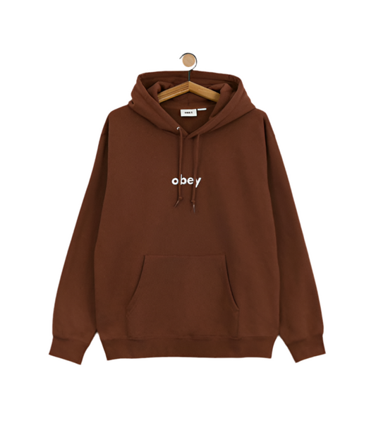 Obey 'Lowercase Embroidered' Hoodie – Sepia