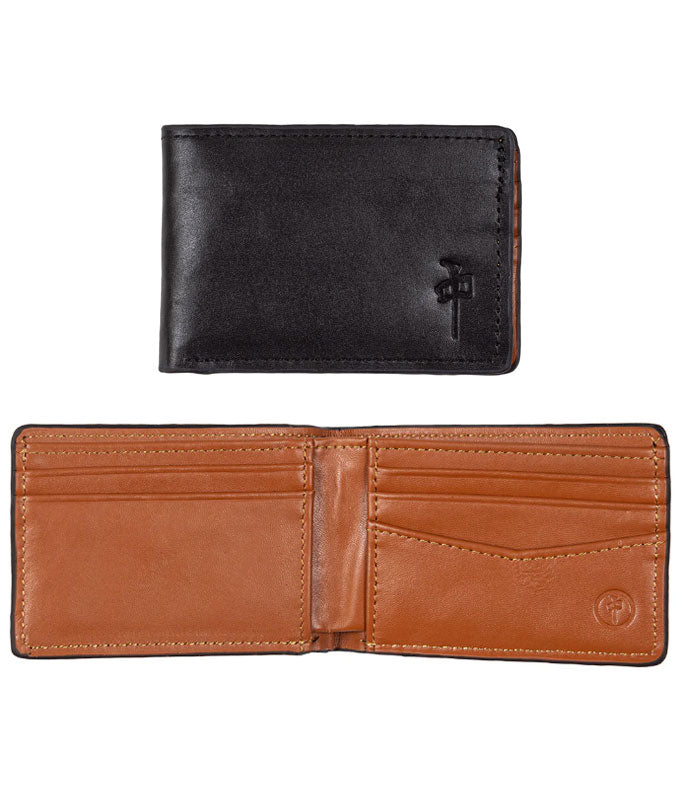Red Dragon 'Genuine Leather' Bi-Fold Wallet - Black/Tan