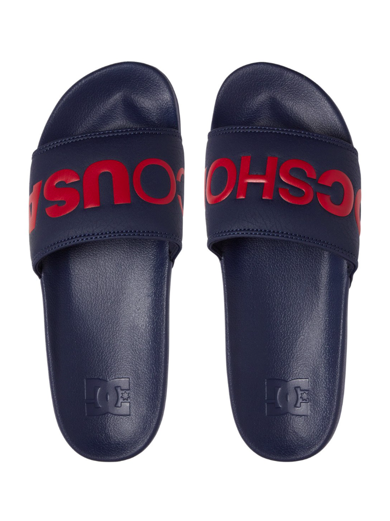 DC Shoes 'Brand Name' Slide - Navy/Red