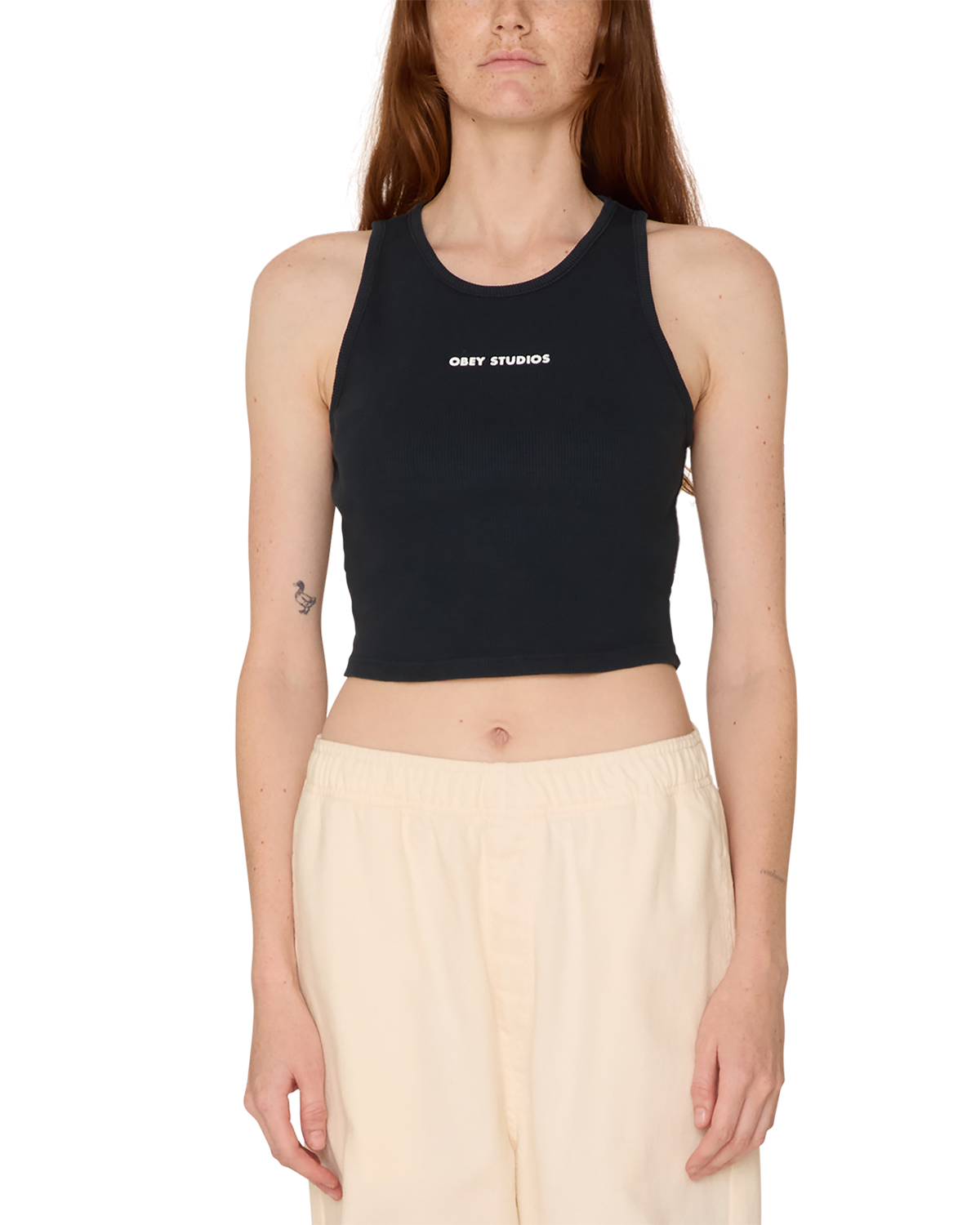 Obey 'Studios Mini Bold' Cropped Tank Top - Black (Women’s)