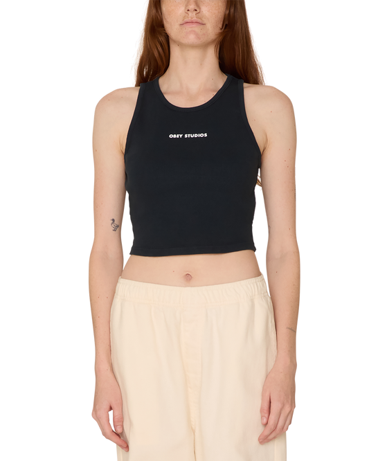 Obey 'Studios Mini Bold' Cropped Tank Top - Black (Women’s)