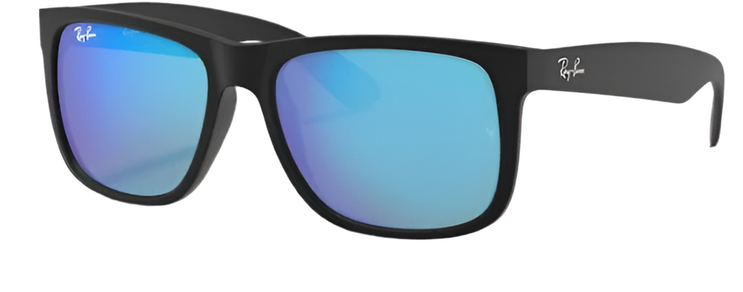 Ray-Ban 'Justin' Sunglasses - Rubber Black / Blue Flash