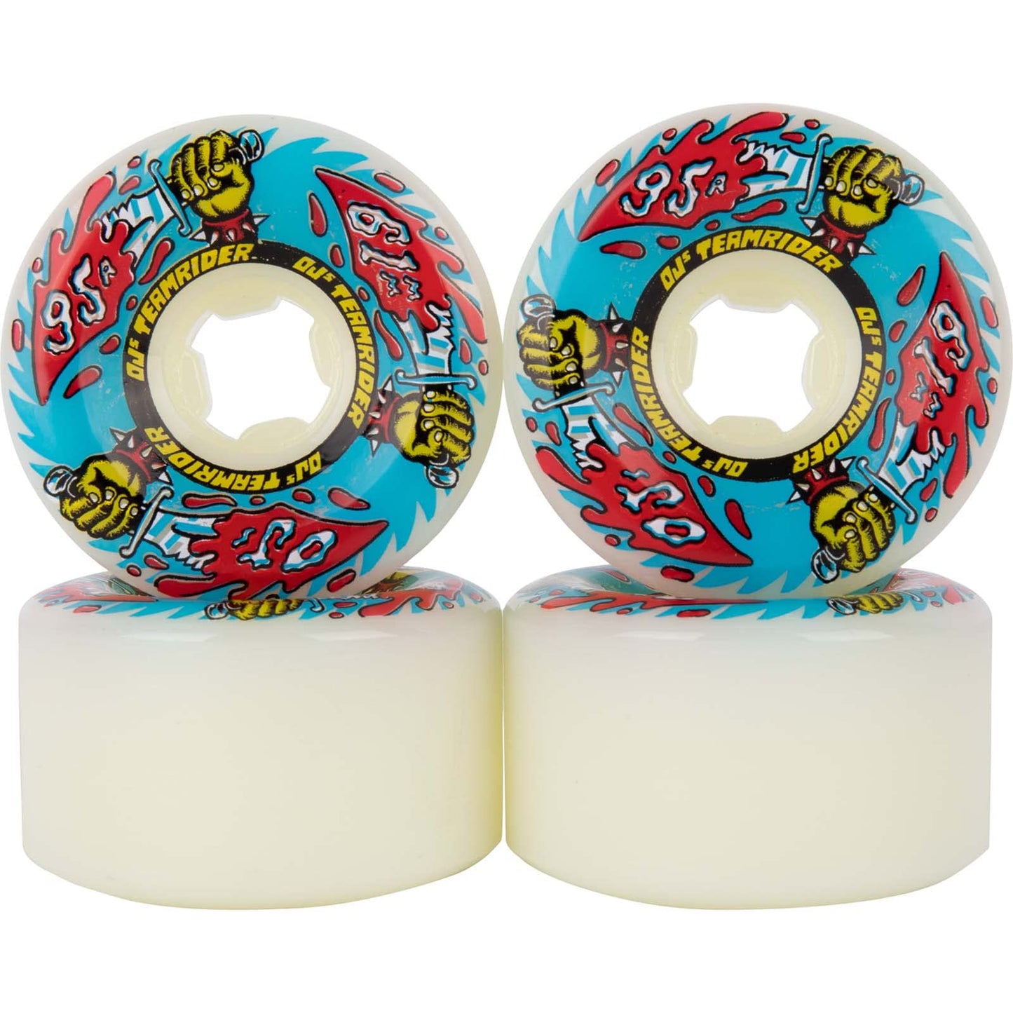 OJ's Wheels 'Team Rider' 95A Wheels 61MM - White/Blue