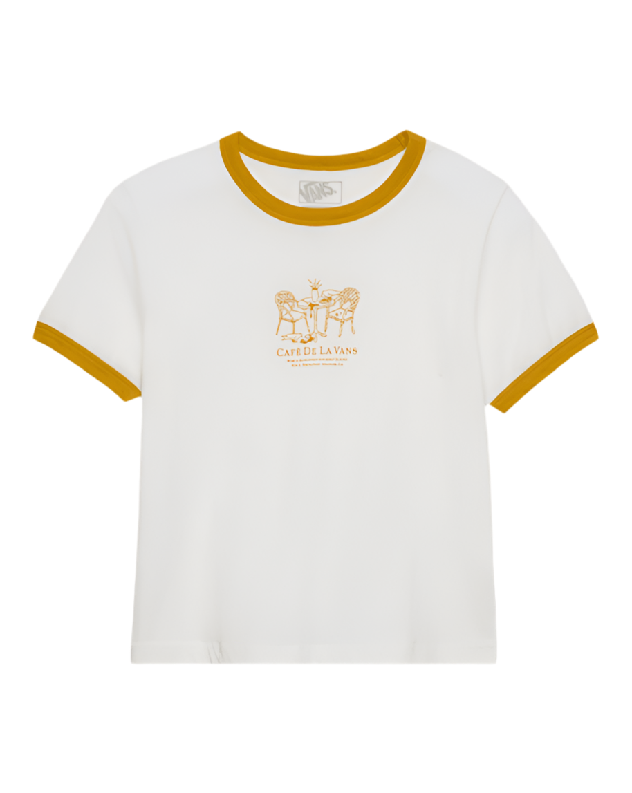 Vans 'De La Vans Ringer' Cropped Tee - White/Yellow (Women's)