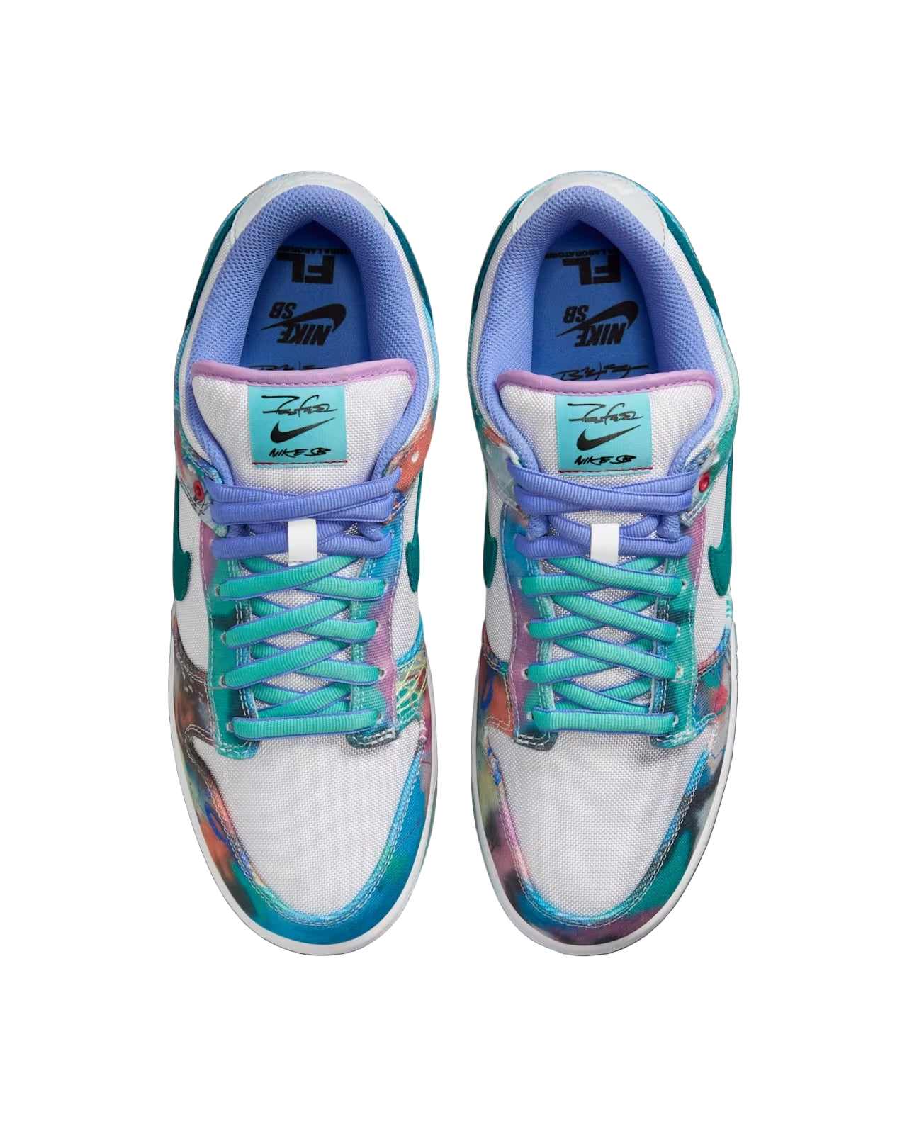 Nike SB x Futura Laboratories 'Dunk Low' Shoes - White/Geode Teal