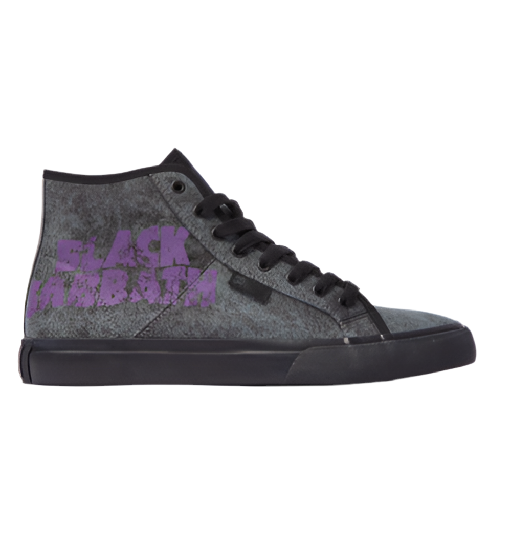 DC Shoes x Black Sabbath 'Manual HI' Shoes - Black Wash