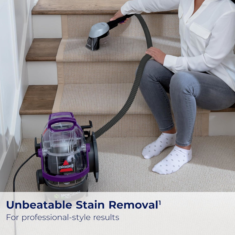 BISSELL 3624N SpotClean Pet Pro Portable Carpet Cleaner - Factory serviced with Home Essentials warranty