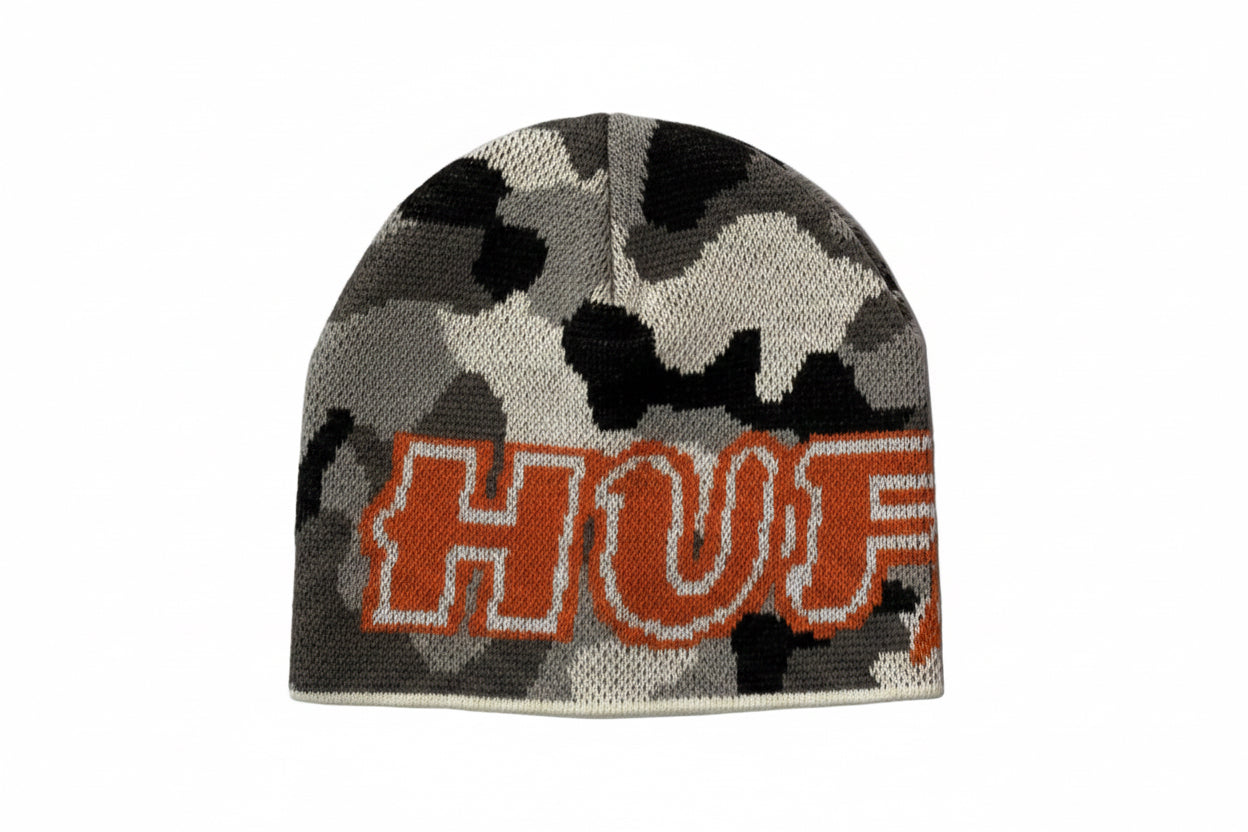 HUF 'Galaxy' Skull Beanie - Grey Camo
