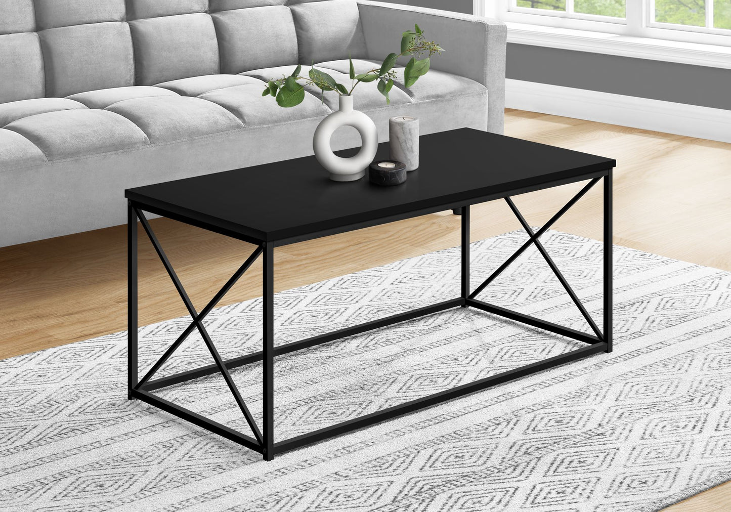 Table de salon blanc / metal noir