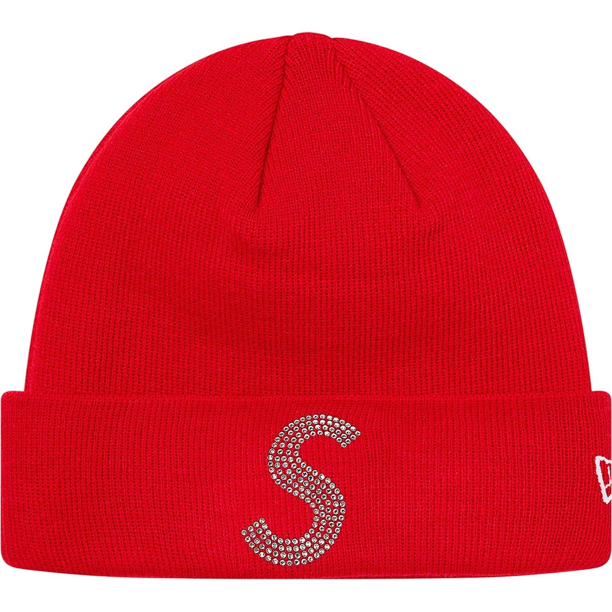 Supreme x New Era x Swarovski 'S Logo' Beanie - Red