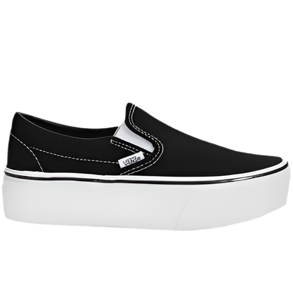 Vans 'Classic Slip-On Stackform' Shoes - Canvas Black/True White