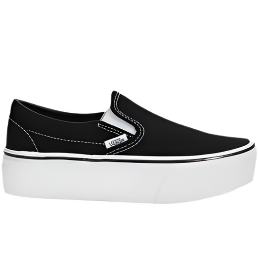 Vans 'Classic Slip-On Stackform' Shoes - Canvas Black/True White