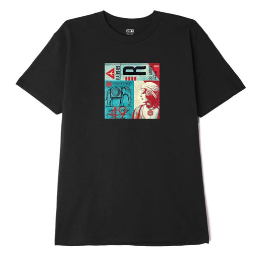 Obey 'Fragile Cargo' Tee - Black
