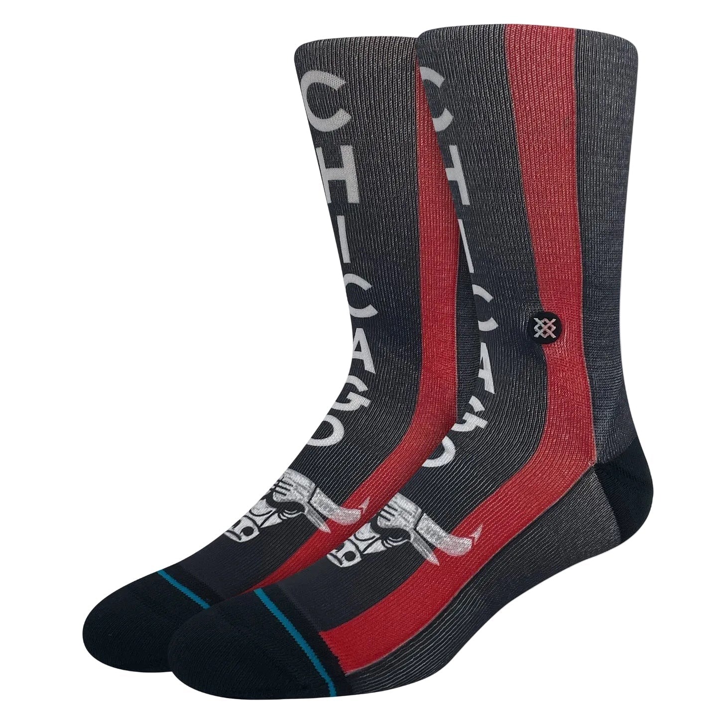 Stance x NBA 'Chicago Bulls 24 City Edition' Crew Socks - Grey/Red