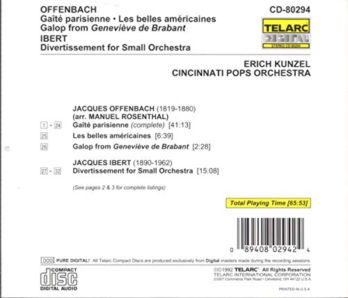 Offenbach : Gaîté Parisienne / Ibert : Divertissement