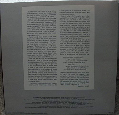 JIM CROCE photographs & memories. His greatest hits
