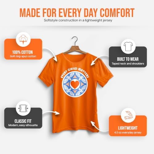 EVERY CHILD MATTERS, Orange Shirt Day, Adult Unisex Orange T-Shirt|B0HGN54LVS