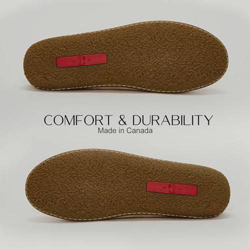 Women's Leather Moccasin Ankle Boots – Handcrafted in Canada, Inca Embroidery, Rubber Sole