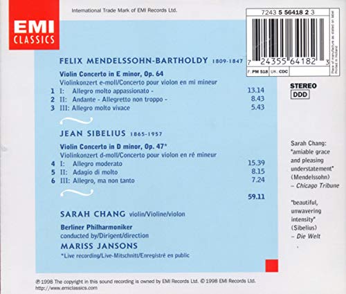 Sibelius and Mendelssohn Violin Concertos