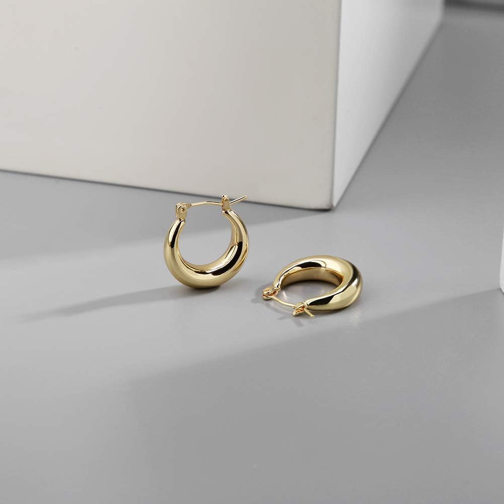 LILIE&WHITE Chunky Gold Hoop Earrings – Hypoallergenic, Minimalist Jewelry for Women