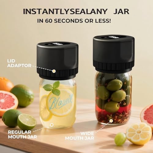Jar Vacuum Sealer | seal jar sealer| Mouth and Regular Lids|B0CWGN9N2J