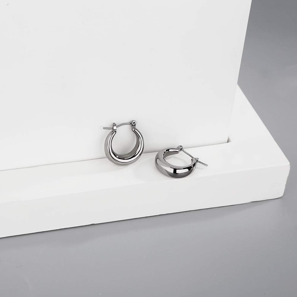 LILIE&WHITE Chunky Gold Hoop Earrings – Hypoallergenic, Minimalist Jewelry for Women