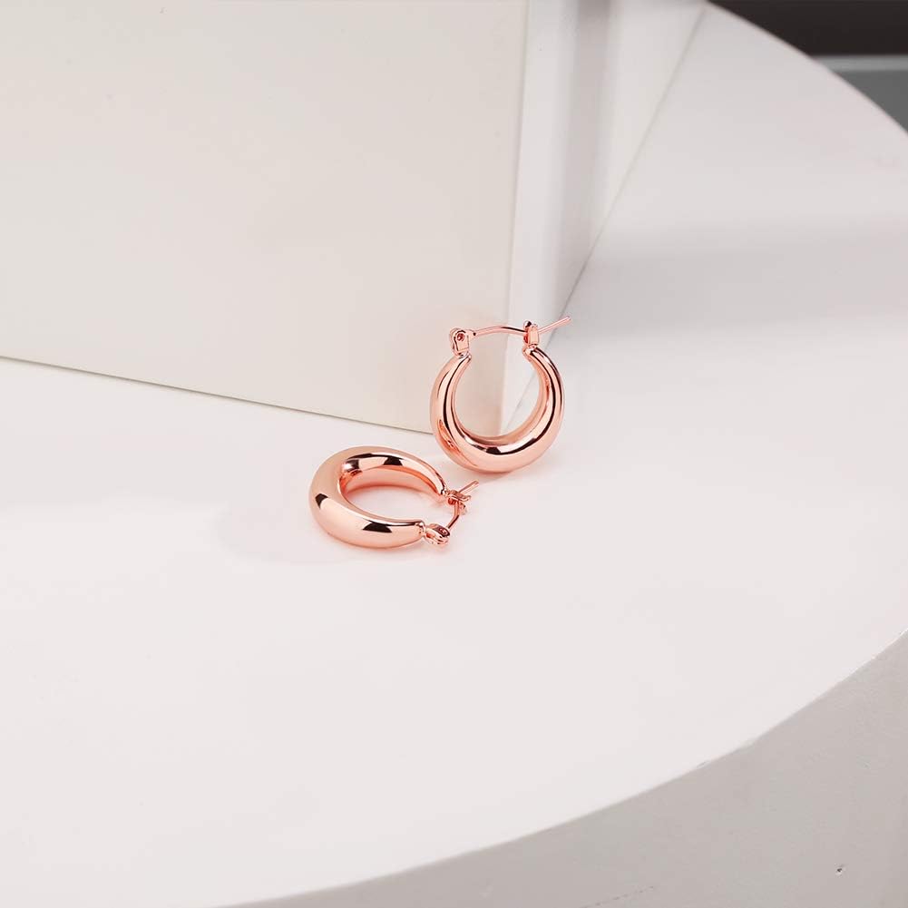 LILIE&WHITE Chunky Gold Hoop Earrings – Hypoallergenic, Minimalist Jewelry for Women