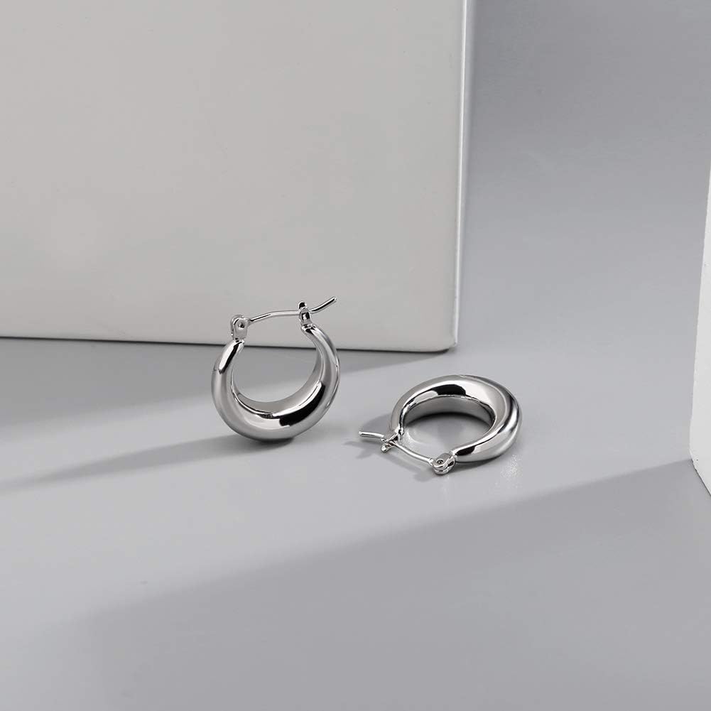 LILIE&WHITE Chunky Gold Hoop Earrings – Hypoallergenic, Minimalist Jewelry for Women