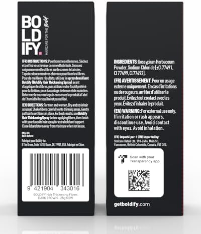 BOLDIFY Hair Fibers for Thinning Hair, for Women & Men, Dark Brown 28g|B01G4NMIZG