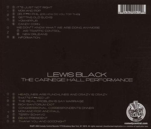 Lewis Black / The Carnegie Hall Performance - CD (Used)
