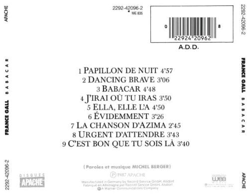 France Gall / Babacar - CD (occasion)