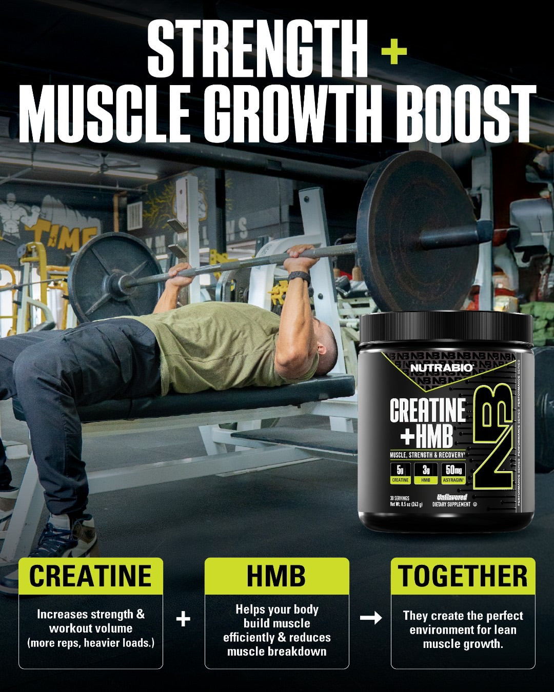 NutraBio Creatine + HMB