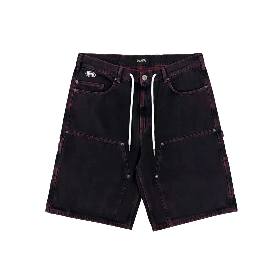 Jacker 'Classic' Denim Baggy Carpenter Shorts - Red