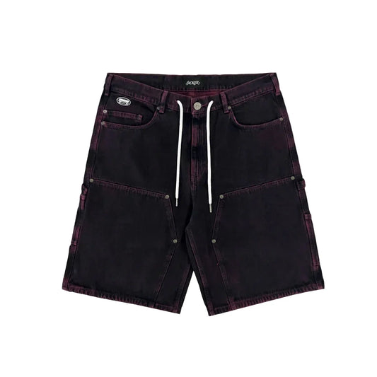Jacker 'Classic' Denim Baggy Carpenter Shorts - Red