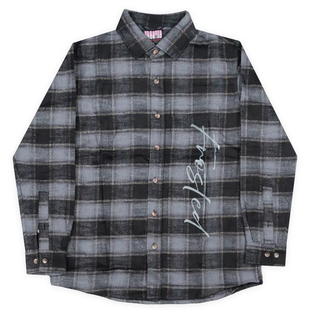 Frosted Skateboards 'Checks' Flannel L/S Shirt - Tan/Blue