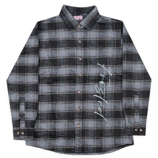 Frosted Skateboards 'Checks' Flannel L/S Shirt - Tan/Blue