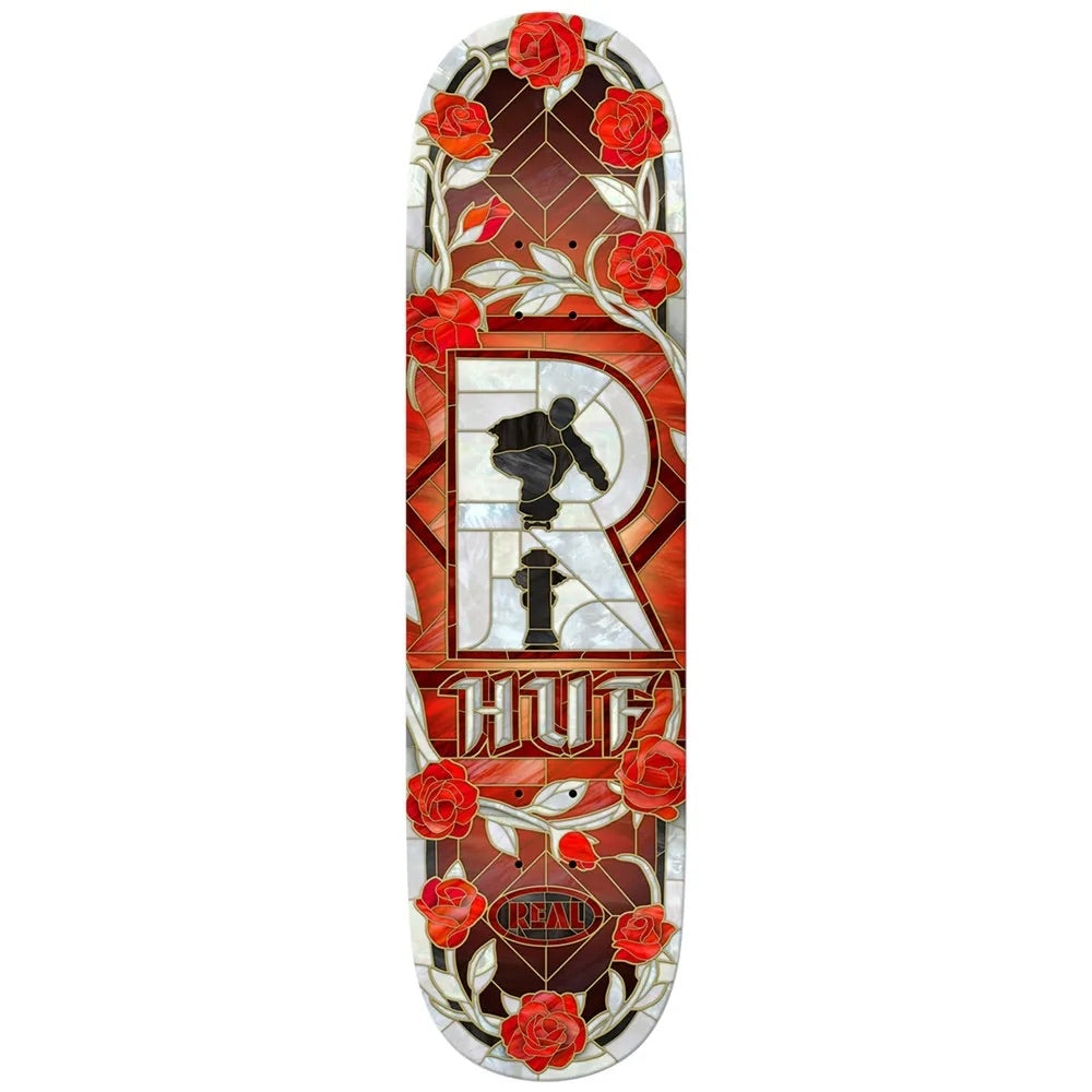 Real Skateboards x HUF 'Cathedral' Skate Deck - Red