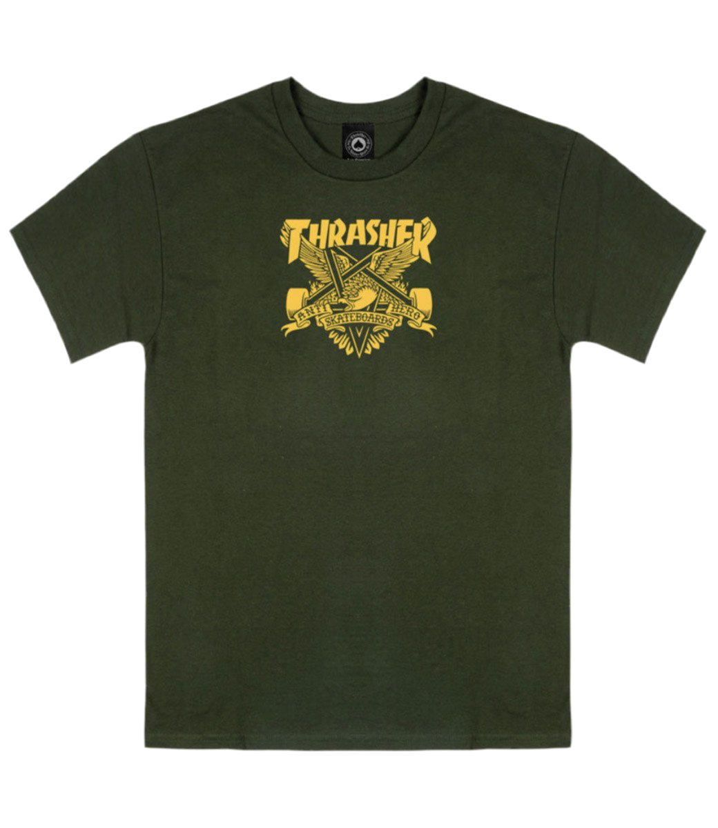 Thrasher X AntiHero 'Eaglegram' Tee - Forest Green