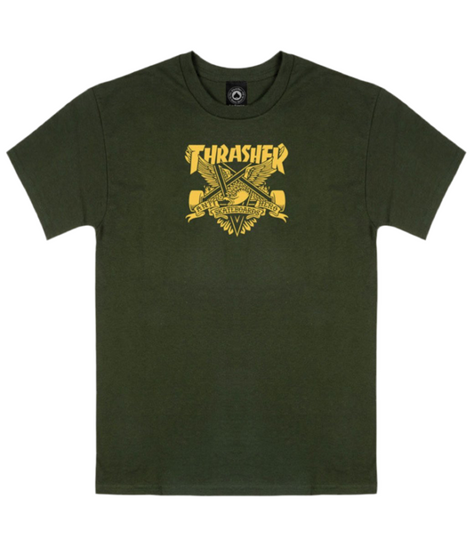 Thrasher X AntiHero 'Eaglegram' Tee - Forest Green