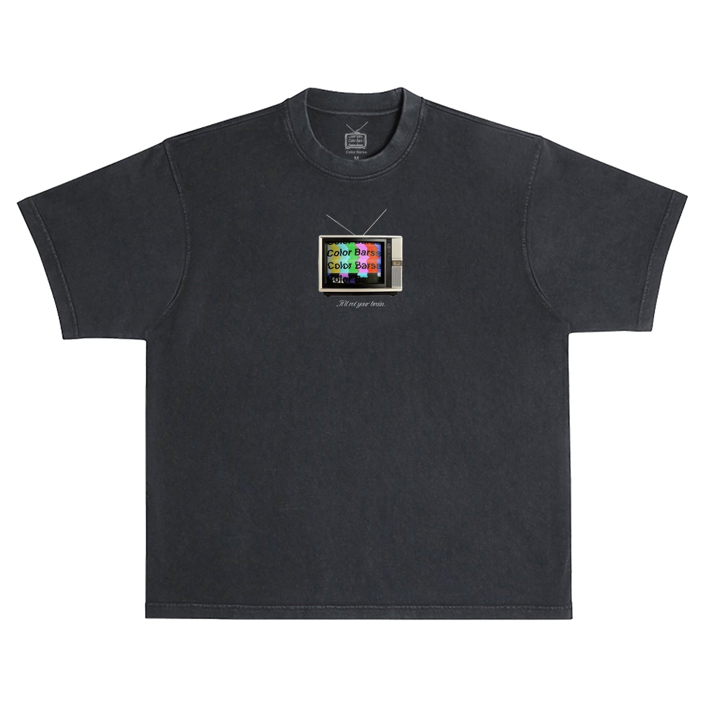 Color Bars X Playboy 'No signal Boxy Fit' Tee - Black