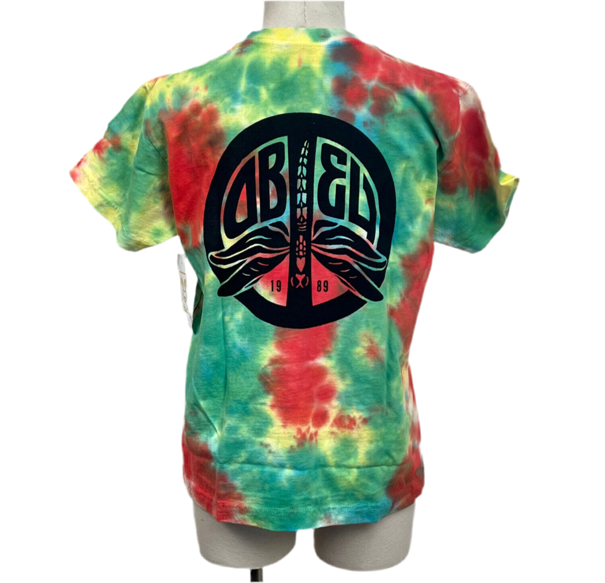 Obey 'Peace Dragon' Tie Dye Tee - Rainbow Blotch (Women's)