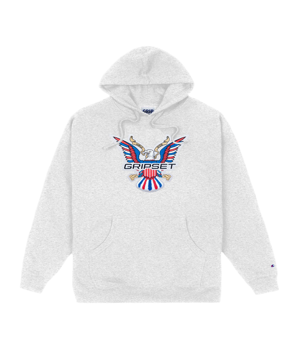 Classic Grip 'Gripset' Patched Hoodie - Heather Grey
