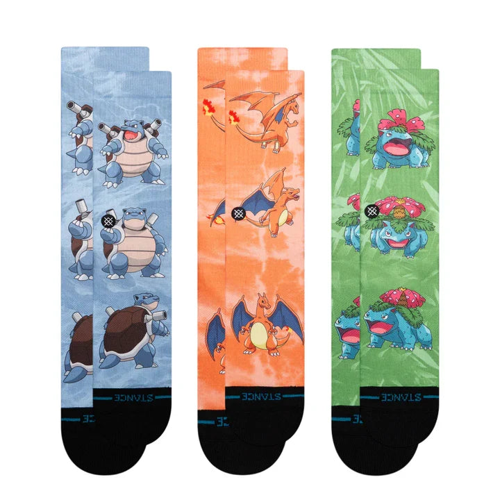 Stance x Pokémon 'Starter' Crew Socks - Multi (3 Pack)