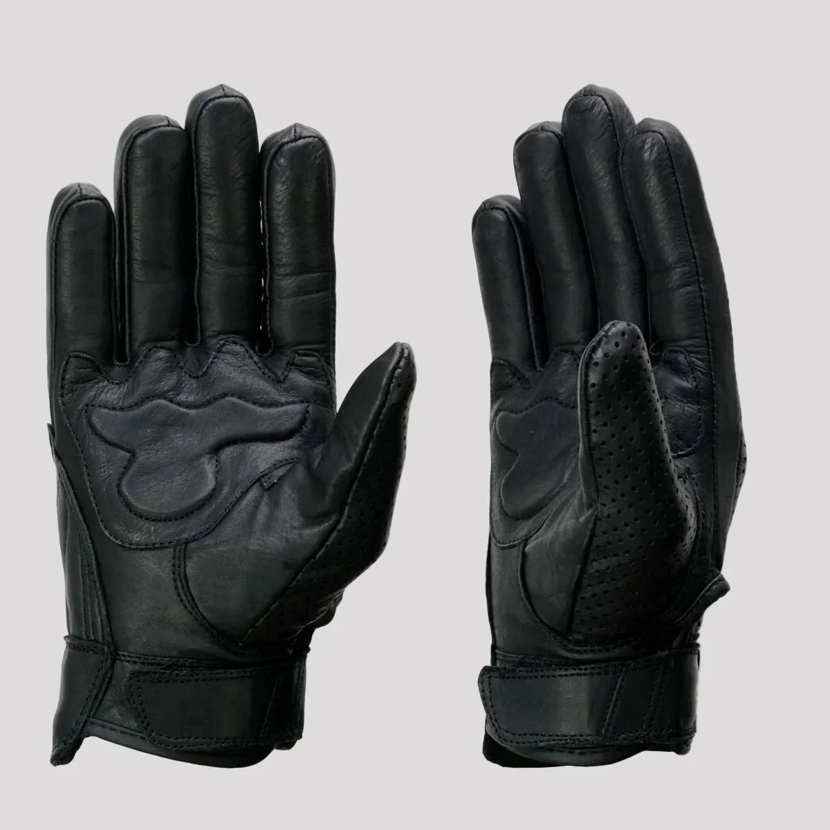 Open Road Men's Perforated Armored Leather Motorcycle Gloves