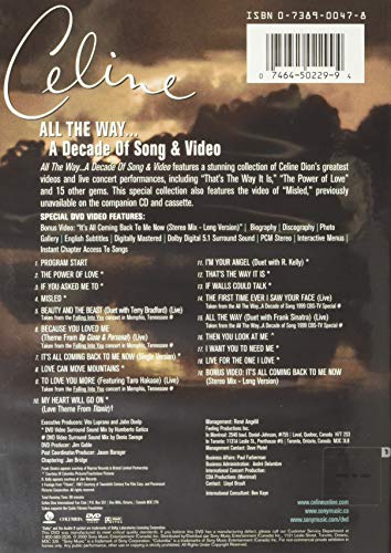 Celine Dion / All The Way: A Decade Of Song & Video - DVD (Used)