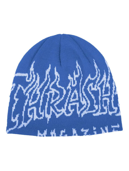 Thrasher 'Fire Outlined Skully' Beanie - Blue