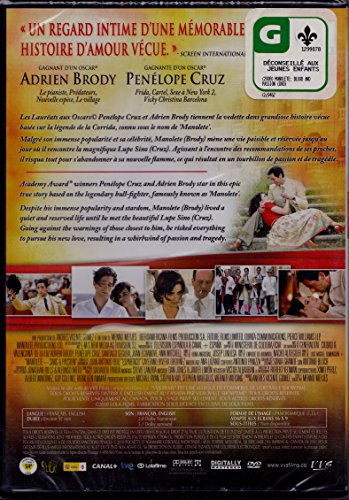 Manolete: Sang et Passion - Blood & Passion (English/French) 2010 (Widescreen) Régie au Québec (Cover French)