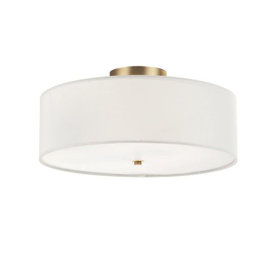 Globe Electric 60998 Kyle 2-Light Flush Mount Ceiling Light, Matte Brass, White Linen Shade 🍁 All In One Marketplace Canada
